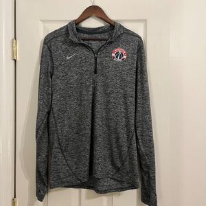 Washington Wizards Nike Dri-Fit Quarter Zip Long Sleeve - Grey Heather - Size M